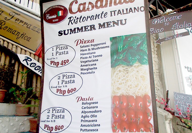 ピザとパスタの夏限定セットメニュー。これは結構リーズナブル！